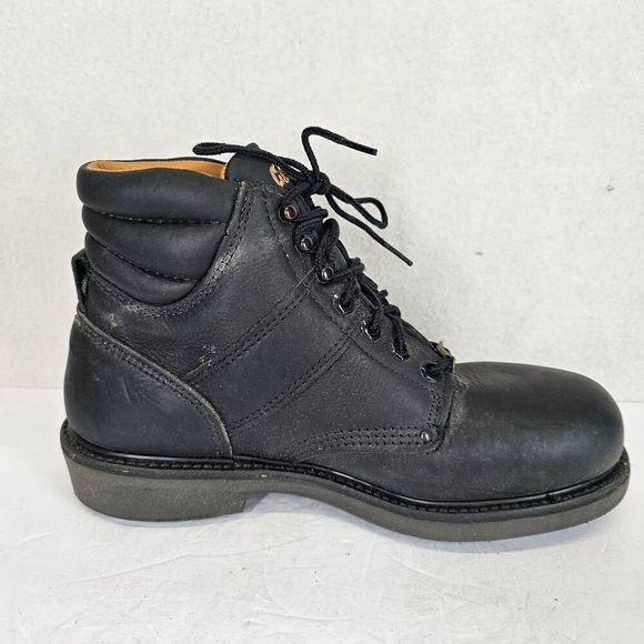 Carolina Men's Bushwacker Steel Toe Work Boots Black 8 New - Picture 3 of 11